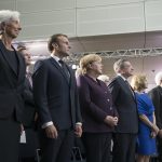 Christine Lagarde
Emmanuel Macron
Angela Merkel
Mario Draghi e la moglie Serena
Sergio Mattarella