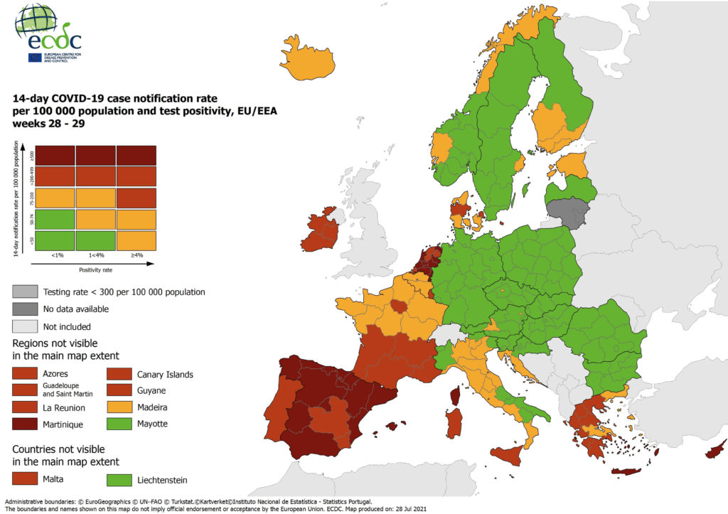 mappa europa contagio covid