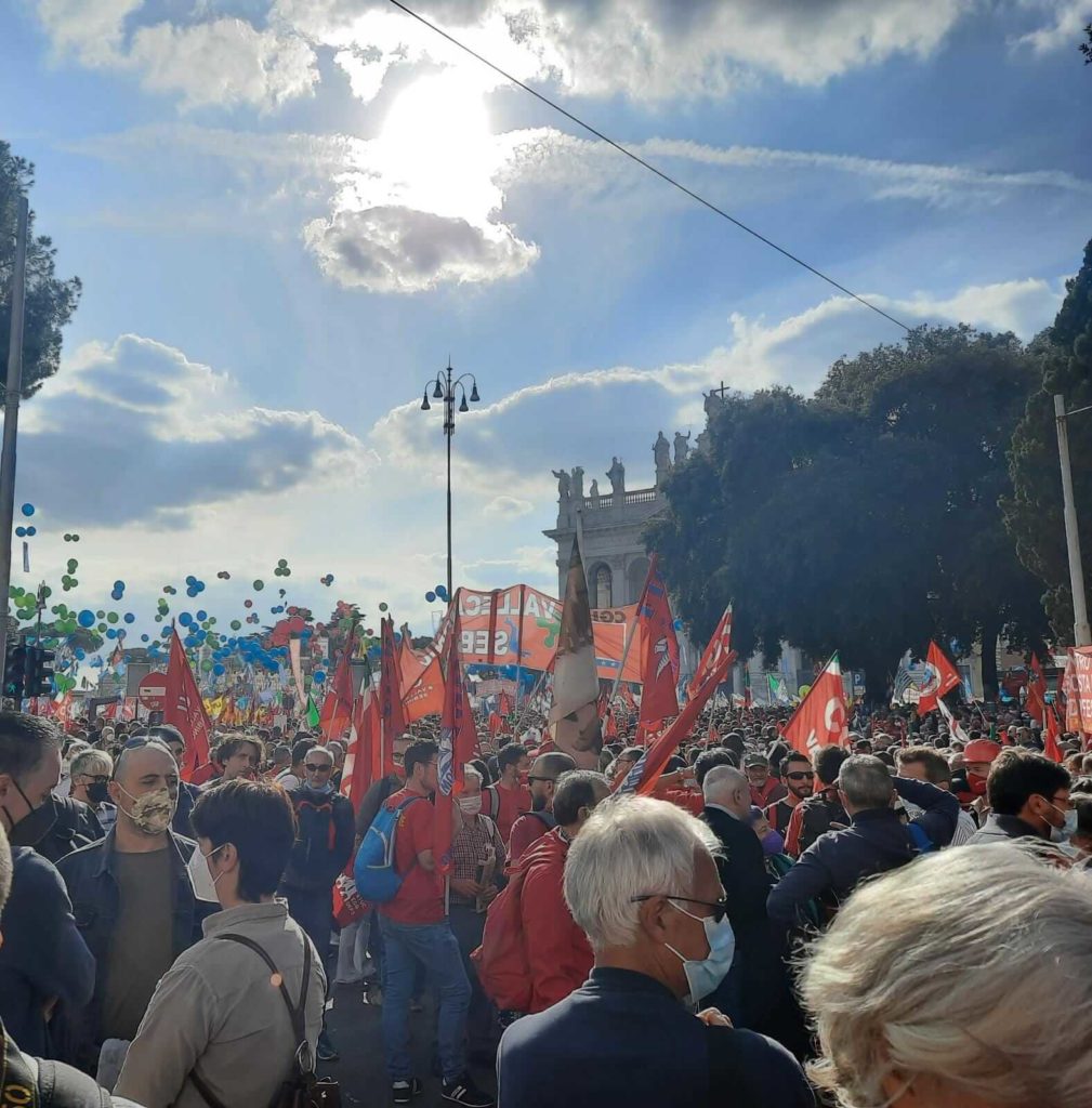 manifestazione sindacati antifascismo roma