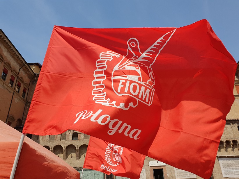 Bandiera della Fiom-Cgil di Bologna