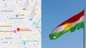 Centre Culturel Kurde Ahmet Kaya Google Maps - bandiera curda
