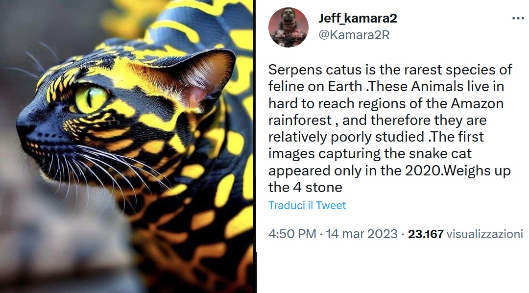 La verità sul 'gatto serpente dell'Amazzonia': esiste davvero? 